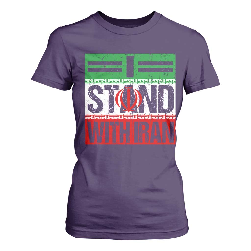 I Stand With Iran T Shirt For Women Iranian People Freedom Protest TS11 Purple Print Your Wear