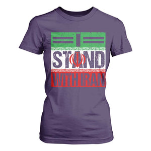 I Stand With Iran T Shirt For Women Iranian People Freedom Protest TS11 Purple Print Your Wear