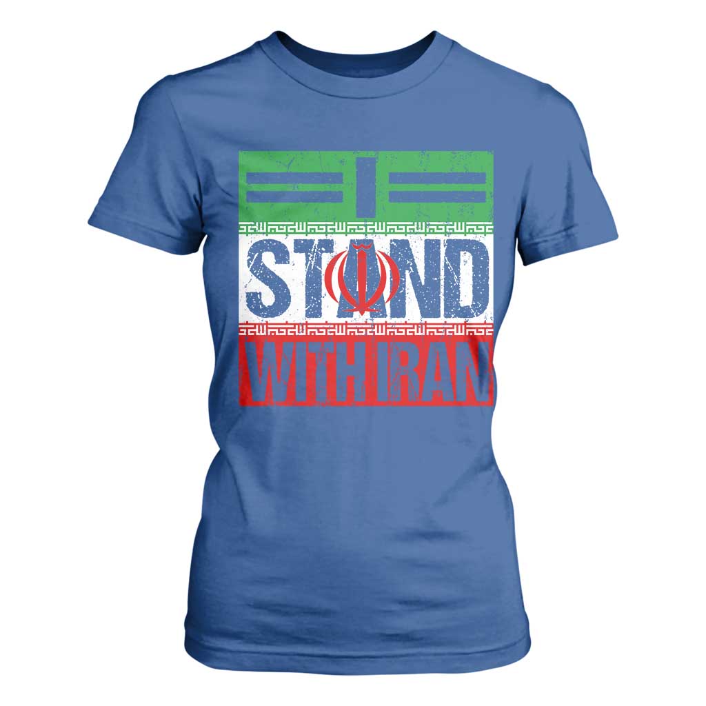I Stand With Iran T Shirt For Women Iranian People Freedom Protest TS11 Royal Blue Print Your Wear