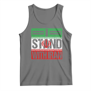 I Stand With Iran Tank Top Iranian People Freedom Protest TS11 Black Heather Print Your Wear