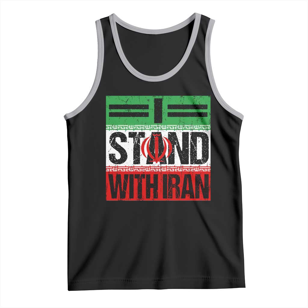 I Stand With Iran Tank Top Iranian People Freedom Protest TS11 Black Athletic Heather Print Your Wear