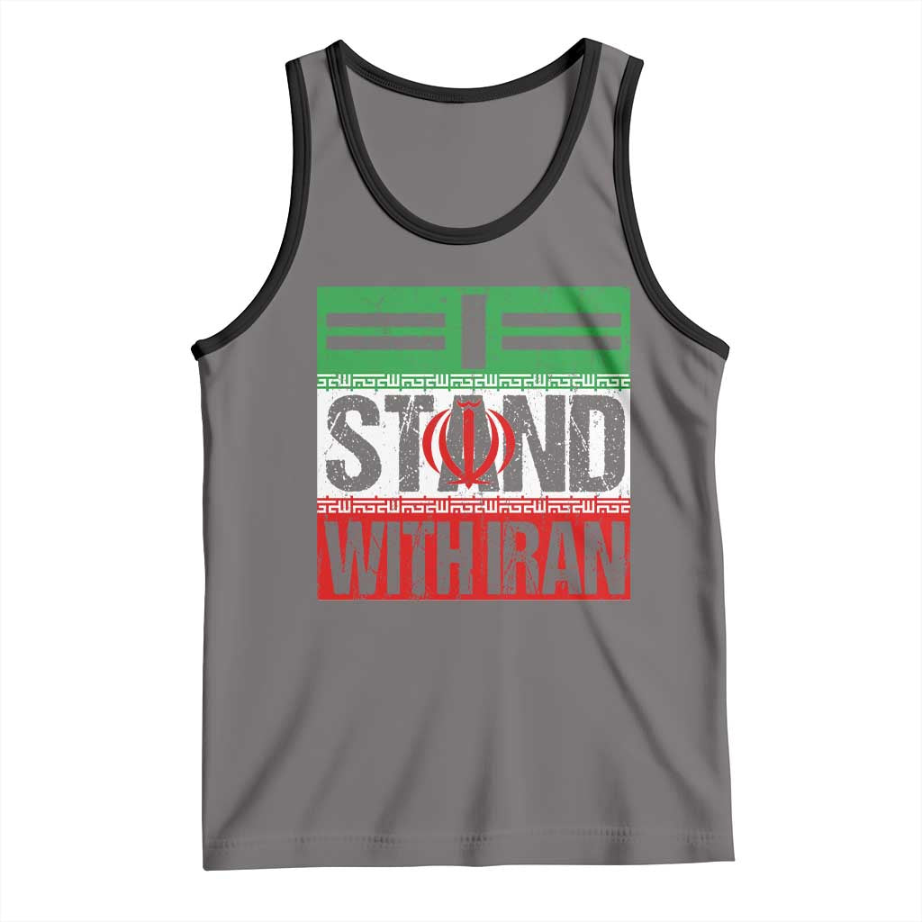 I Stand With Iran Tank Top Iranian People Freedom Protest TS11 Deep Heather Black Print Your Wear
