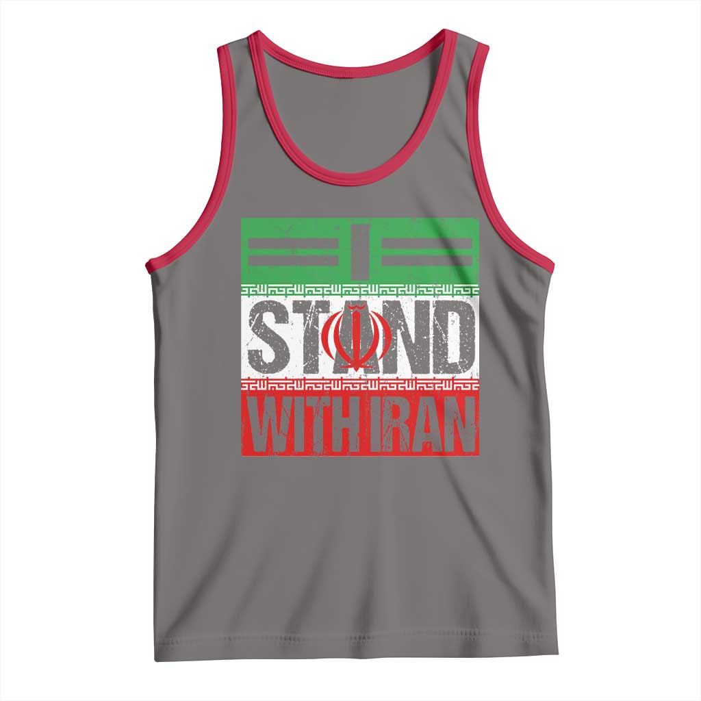 I Stand With Iran Tank Top Iranian People Freedom Protest TS11 Deep Heather Red Print Your Wear