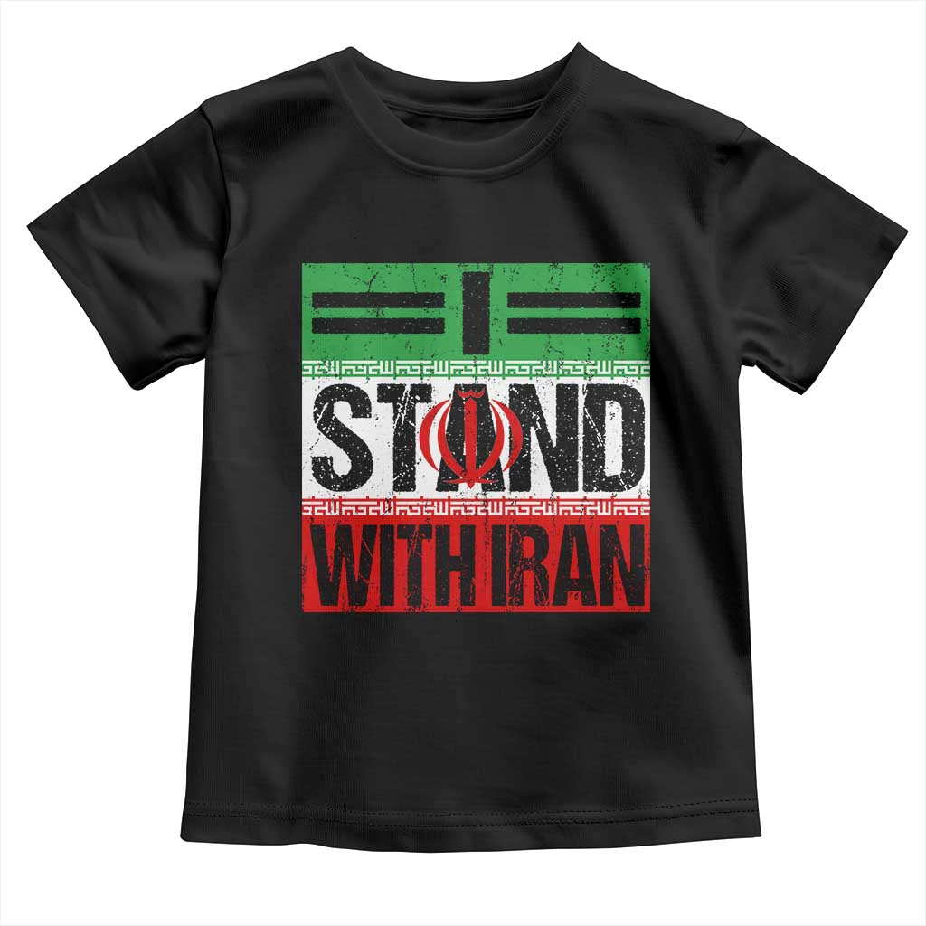 I Stand With Iran Toddler T Shirt Iranian People Freedom Protest TS11 Black Print Your Wear