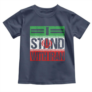 I Stand With Iran Toddler T Shirt Iranian People Freedom Protest TS11 Navy Print Your Wear