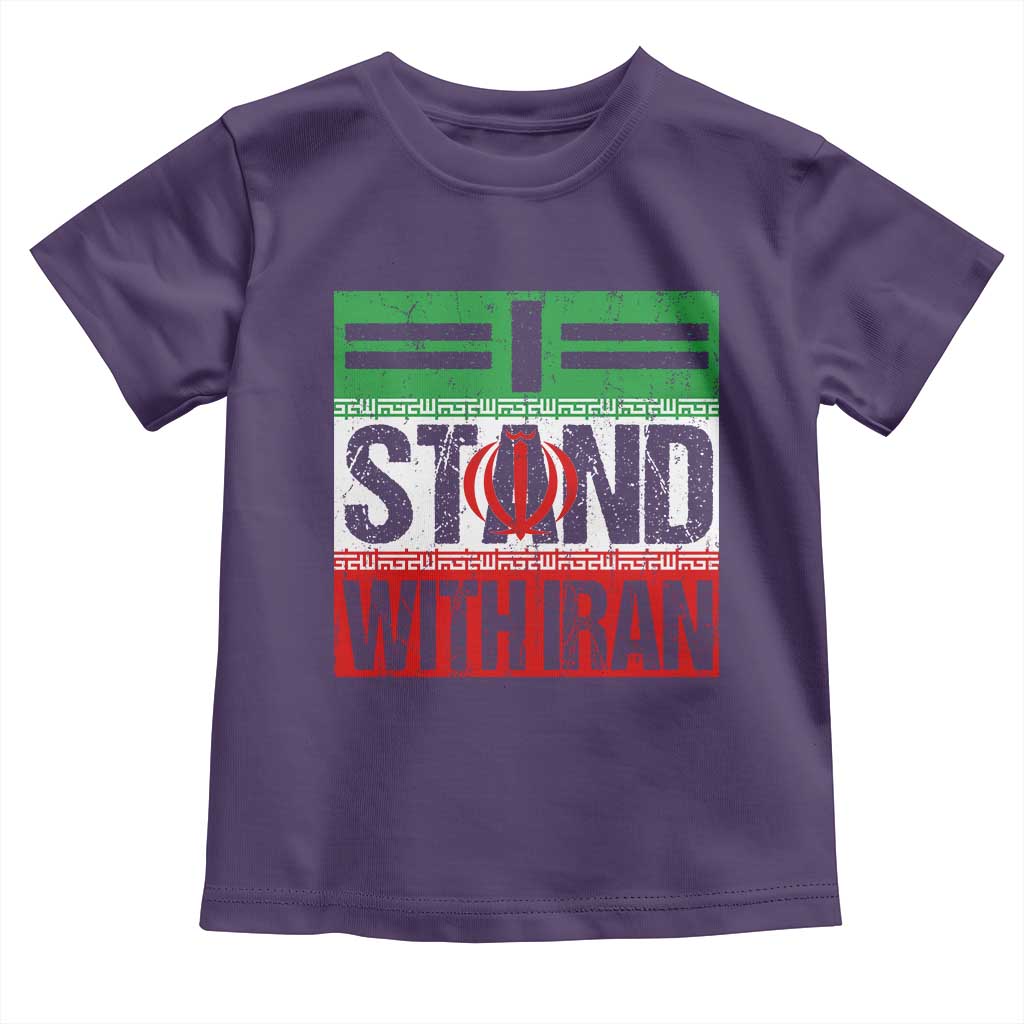 I Stand With Iran Toddler T Shirt Iranian People Freedom Protest TS11 Purple Print Your Wear