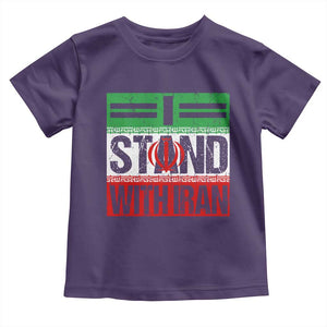 I Stand With Iran Toddler T Shirt Iranian People Freedom Protest TS11 Purple Print Your Wear