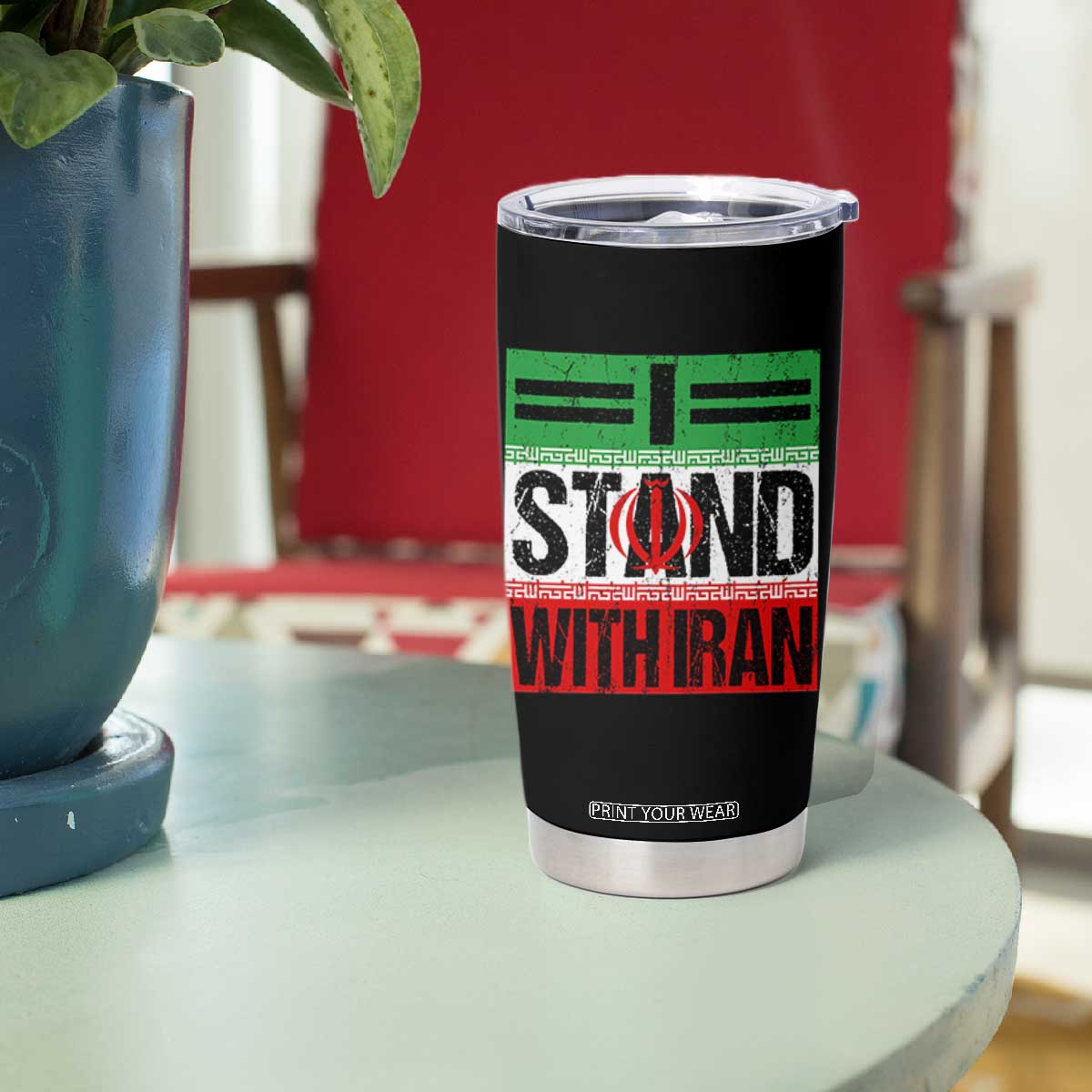 I Stand With Iran Tumbler Cup Iranian People Freedom Protest TS11 Print Your Wear