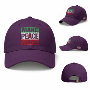 Make Peace With Iran Baseball Cap Peace Pacifist Stop War In Middle East TS11 Baseball Cap Universal Fit Purple Print Your Wear