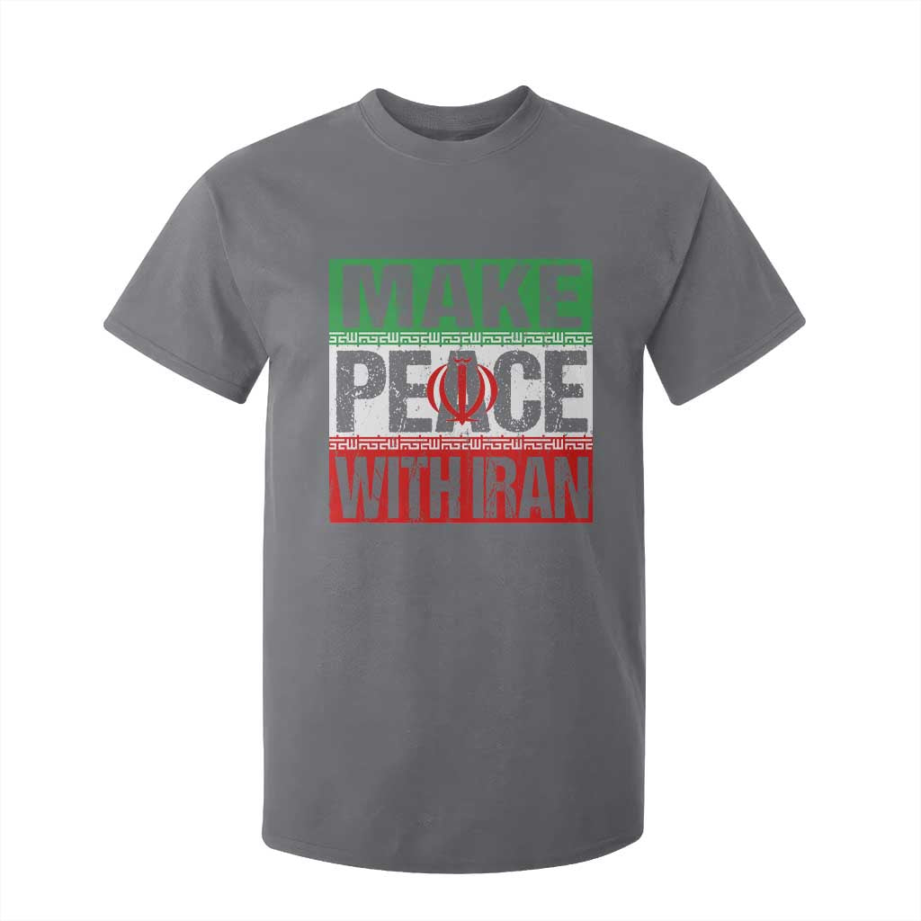 Make Peace With Iran T Shirt For Kid Peace Pacifist Stop War In Middle East TS11 Charcoal Print Your Wear