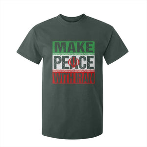 Make Peace With Iran T Shirt For Kid Peace Pacifist Stop War In Middle East TS11 Dark Forest Green Print Your Wear