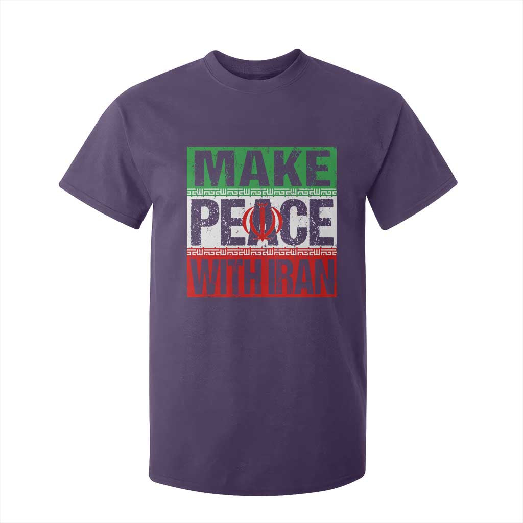 Make Peace With Iran T Shirt For Kid Peace Pacifist Stop War In Middle East TS11 Purple Print Your Wear