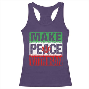 Make Peace With Iran Racerback Tank Top Peace Pacifist Stop War In Middle East TS11 Purple Print Your Wear