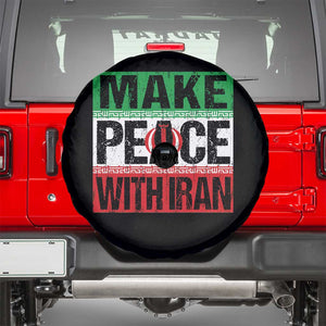 Make Peace With Iran Spare Tire Cover Peace Pacifist Stop War In Middle East TS11 Black Print Your Wear