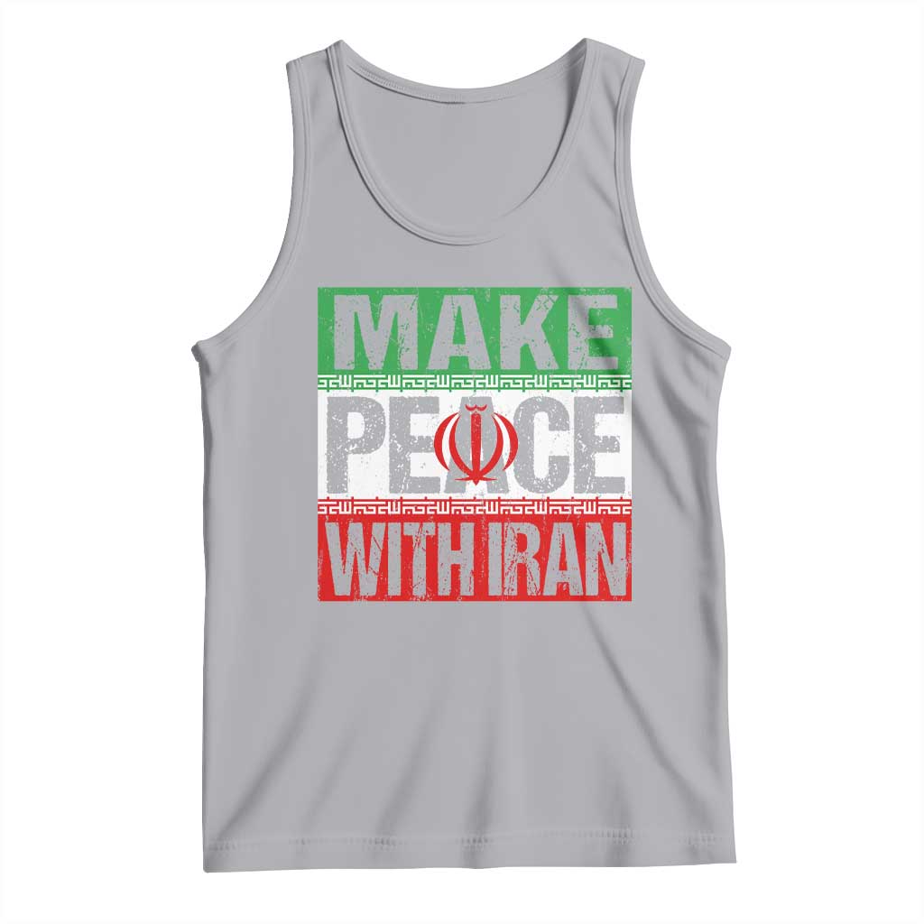 Make Peace With Iran Tank Top Peace Pacifist Stop War In Middle East TS11 Athletic Heather Print Your Wear