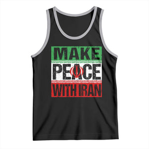 Make Peace With Iran Tank Top Peace Pacifist Stop War In Middle East TS11 Black Athletic Heather Print Your Wear