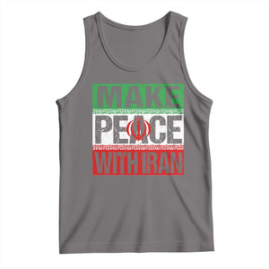 Make Peace With Iran Tank Top Peace Pacifist Stop War In Middle East TS11 Deep Heather Print Your Wear