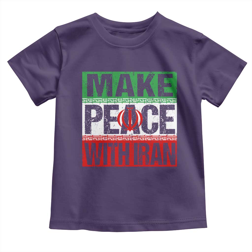 Make Peace With Iran Toddler T Shirt Peace Pacifist Stop War In Middle East TS11 Purple Print Your Wear