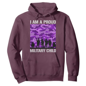 I Am A Proud Military Child Hoodie Military Child Month Purple Camouflage Flag TS11 Maroon Print Your Wear