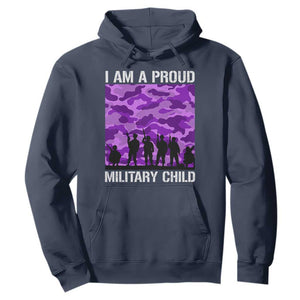 I Am A Proud Military Child Hoodie Military Child Month Purple Camouflage Flag TS11 Navy Print Your Wear