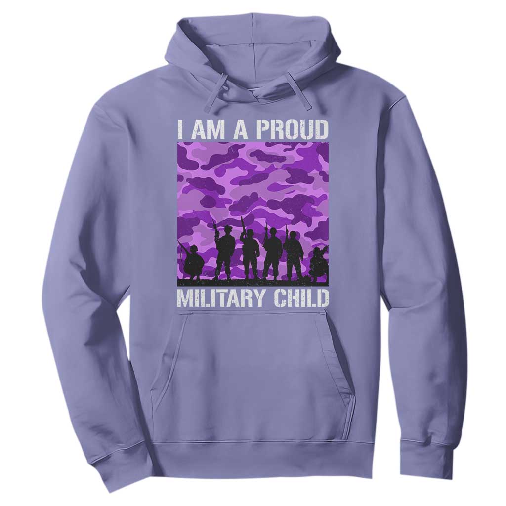 I Am A Proud Military Child Hoodie Military Child Month Purple Camouflage Flag TS11 Violet Print Your Wear