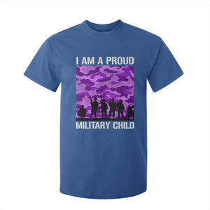 I Am A Proud Military Child T Shirt For Kid Military Child Month Purple Camouflage Flag TS11 Royal Blue Print Your Wear