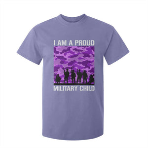 I Am A Proud Military Child T Shirt For Kid Military Child Month Purple Camouflage Flag TS11 Violet Print Your Wear