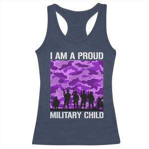 I Am A Proud Military Child Racerback Tank Top Military Child Month Purple Camouflage Flag TS11 Navy Print Your Wear