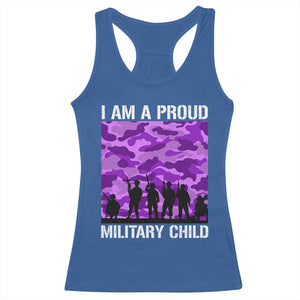 I Am A Proud Military Child Racerback Tank Top Military Child Month Purple Camouflage Flag TS11 Royal Blue Print Your Wear