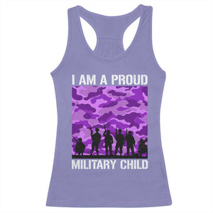 I Am A Proud Military Child Racerback Tank Top Military Child Month Purple Camouflage Flag TS11 Violet Print Your Wear