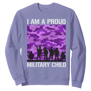 I Am A Proud Military Child Sweatshirt Military Child Month Purple Camouflage Flag TS11 Violet Print Your Wear
