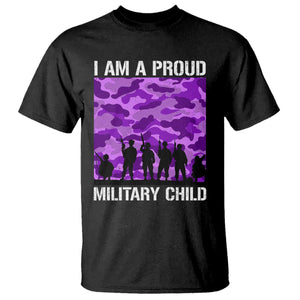 I Am A Proud Military Child T Shirt Military Child Month Purple Camouflage Flag TS11 Black Print Your Wear