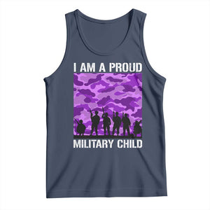 I Am A Proud Military Child Tank Top Military Child Month Purple Camouflage Flag TS11 Navy Print Your Wear