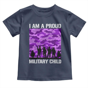 I Am A Proud Military Child Toddler T Shirt Military Child Month Purple Camouflage Flag TS11 Navy Print Your Wear