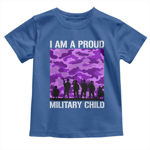 I Am A Proud Military Child Toddler T Shirt Military Child Month Purple Camouflage Flag TS11 Royal Blue Print Your Wear