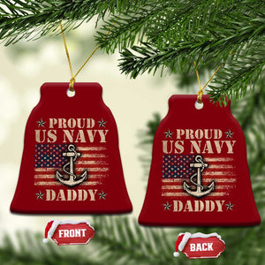 Proud US Navy Daddy Ceramic Ornament Vintage American Flag Anchor TS11 Print Your Wear