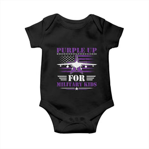 Purple Up For Military Kids Baby Onesie Vintage American Flag Fights TS11 Black Print Your Wear
