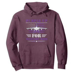 Purple Up For Military Kids Hoodie Vintage American Flag Fights TS11 Maroon Print Your Wear