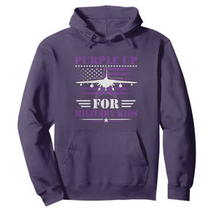 Purple Up For Military Kids Hoodie Vintage American Flag Fights TS11 Purple Print Your Wear