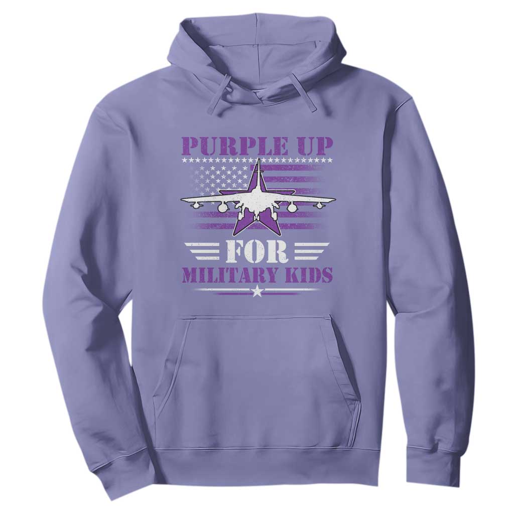 Purple Up For Military Kids Hoodie Vintage American Flag Fights TS11 Violet Print Your Wear