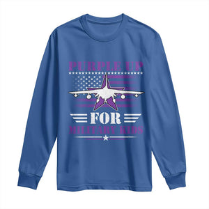 Purple Up For Military Kids Long Sleeve Shirt Vintage American Flag Fights TS11 Royal Blue Print Your Wear