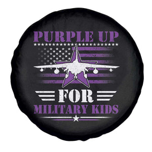 Purple Up For Military Kids Spare Tire Cover Vintage American Flag Fights TS11 Print Your Wear