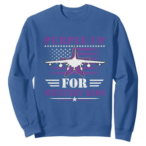 Purple Up For Military Kids Sweatshirt Vintage American Flag Fights TS11 Royal Blue Print Your Wear