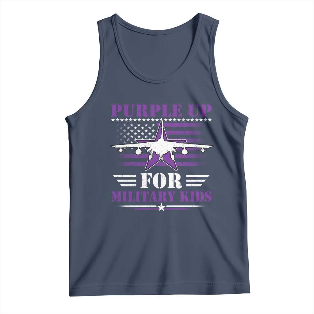 Purple Up For Military Kids Tank Top Vintage American Flag Fights TS11 Navy Print Your Wear