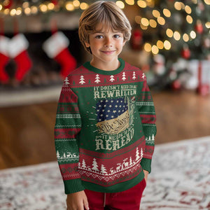 It Doesn't Need To Be Rewritten It Needs To Be Reread Knit Sweatshirt We The People Vintage American Flag TS11 Christmas Print Your Wear