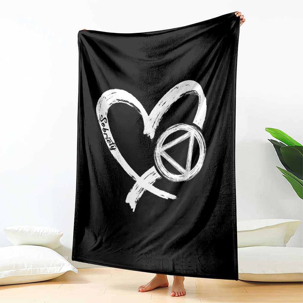 Sobriety Heart Sober Anniversary Alcoholic Abstinence Throw Blanket TS11 Print Your Wear
