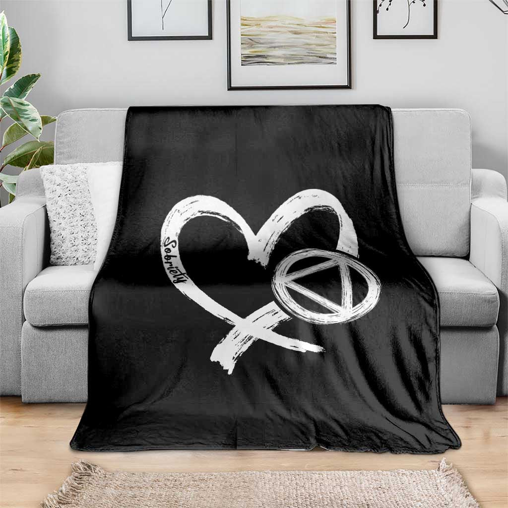 Sobriety Heart Sober Anniversary Alcoholic Abstinence Throw Blanket TS11 Print Your Wear