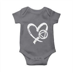 Sobriety Heart Sober Anniversary Alcoholic Abstinence Baby Onesie TS11 Charcoal Print Your Wear