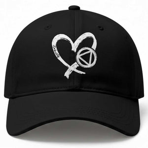 Sobriety Heart Sober Anniversary Alcoholic Abstinence Baseball Cap TS11 Print Your Wear