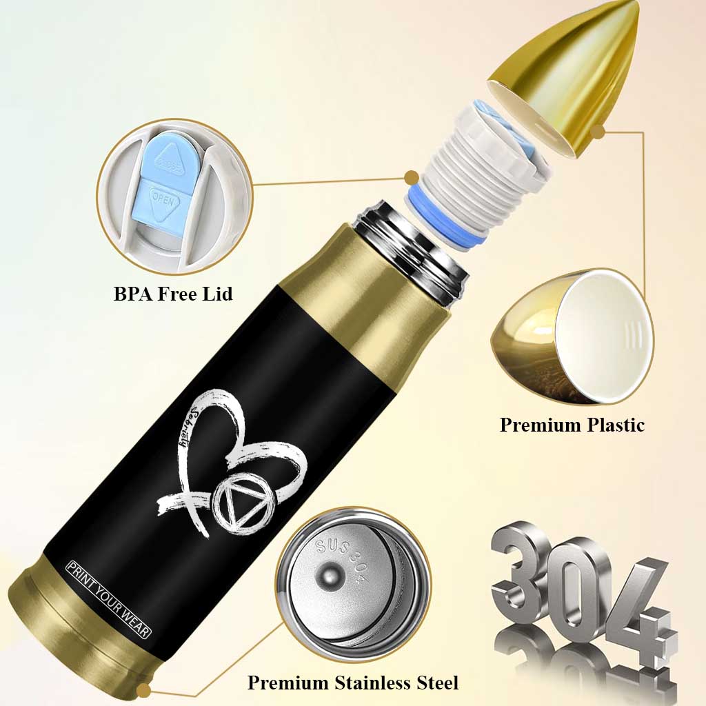Sobriety Heart Sober Anniversary Alcoholic Abstinence Bullet Tumbler TS11 Print Your Wear